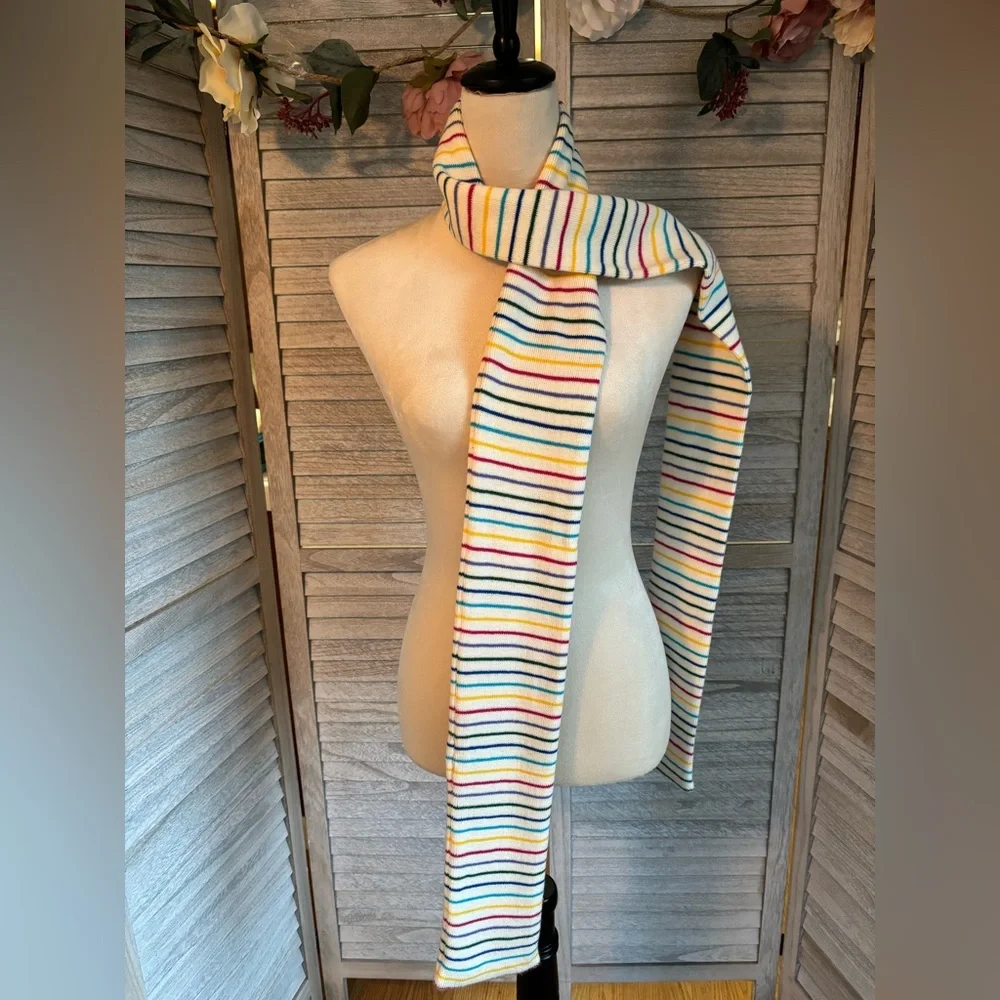 2 for 1 Offer - Winter scarfs, both multi color striped patterns, 80” & 70” long - Picture 2 of 13